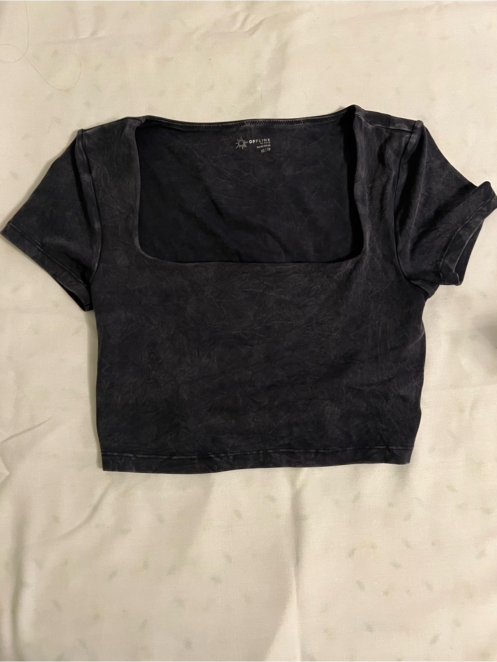 Black Square Neck Crop Top